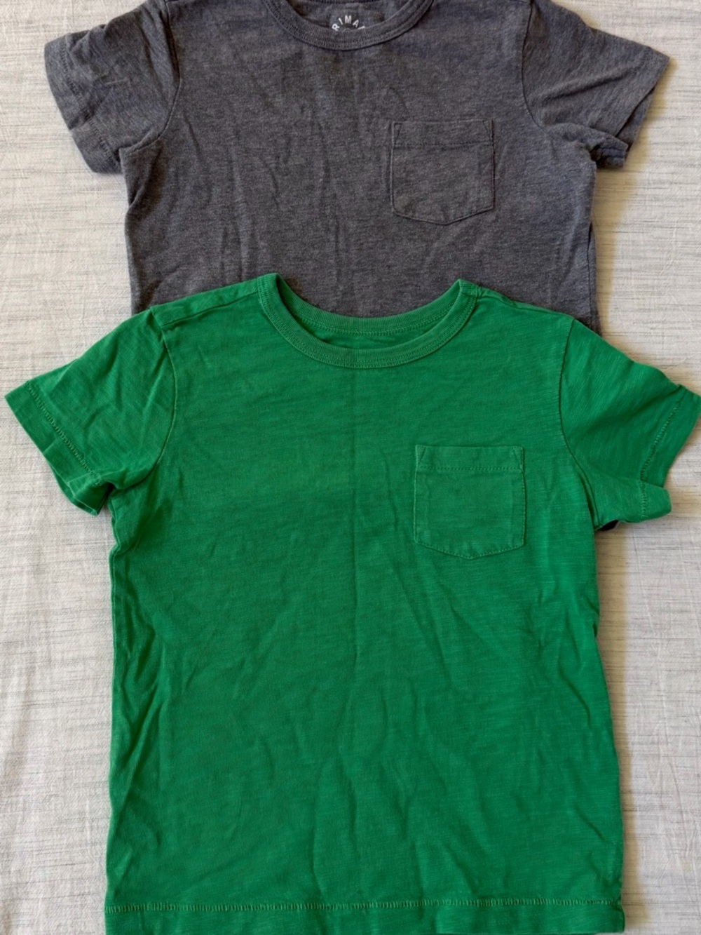 Primary Green & Gray Pocket Tee Set
